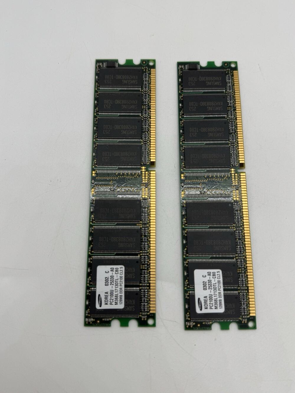 Lot of 2 Samsung 128MB PC2100 DDR Desktop RAM Memory Untested M368L1713DTL